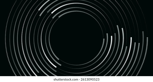 Halftone circular dotted frames set. Circle dots texture isolated on white background. Spotted spray texture.
