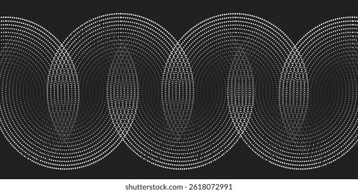 Halftone circular dotted frames set. Circle dots texture isolated on white background. Spotted spray texture. Vector abstract design element spiral circle sound wave vector dots circle	
