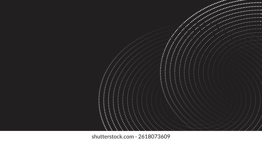 Halftone circular dotted frames set. Circle dots texture isolated on white background. Spotted spray texture. Vector abstract design element spiral circle sound wave vector dots circle	
