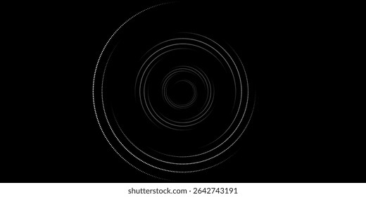 Halftone circular dotted frames set. Circle dots texture isolated on white background. Spotted spray texture. Vector abstract design element spiral circle sound wave vector dots circle	
