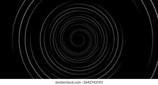 Halftone circular dotted frames set. Circle dots texture isolated on white background. Spotted spray texture. Vector abstract design element spiral circle sound wave vector dots circle	
