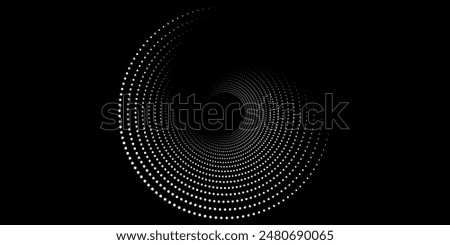 Halftone circular dotted frames set. Circle dots texture isolated on white background. Spotted spray texture. Vector abstract design element spiral circle sound wave vector dots circle	
