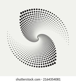 Halftone circular frame logo. Circle dots isolated on the white background. Fabric design element.Halftone circle dots texture. Vector design element for various purposes.