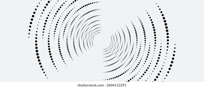 Halftone circular frame logo. Circle dots isolated on the white background. Fabric design element.Halftone circle dots texture. Vector design element for various purposes.