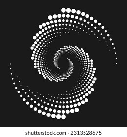 Halftone circular frame logo set. Circle dots isolated on the white background. - Vector.