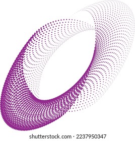 Halftone circular spiral logo set. Circular dotted isolated on the white background. Halftone fabric design. Halftone circle Black dots on white background. Vector illustrations for various purposes