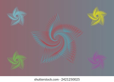 Logotipo de espiral circular de semitono conjunto Circular salpicado aislado en el fondo de Derk