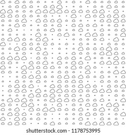 halftone cloud dots vector in white background