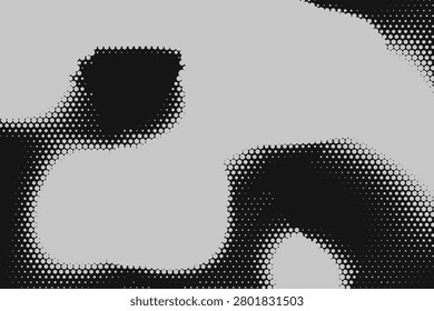 Halftone cloud pattern with black and white pixelated texture blackwhite