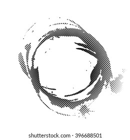 Halftone coffee ring spot, vector illustration