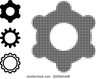 Rueda cognoscitiva de semitono. Rueda cognoscitiva con puntos redondos pequeños. Ilustración vectorial del icono de la rueda cognoscitiva sobre un fondo blanco. La matriz de semitono contiene elementos redondos.
