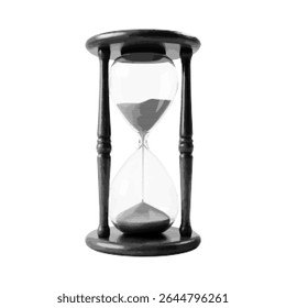 Halftone collage element hourglass. Vector illustration for print, banner or tattoo in 90s aesthetic.
