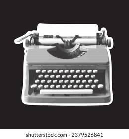 Vintage Typewriter Paper Illustration Print Cover Stock Vector (Royalty  Free) 1378108919