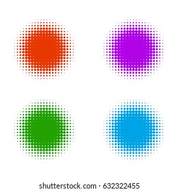 halftone color banners vector dotted retro frame 