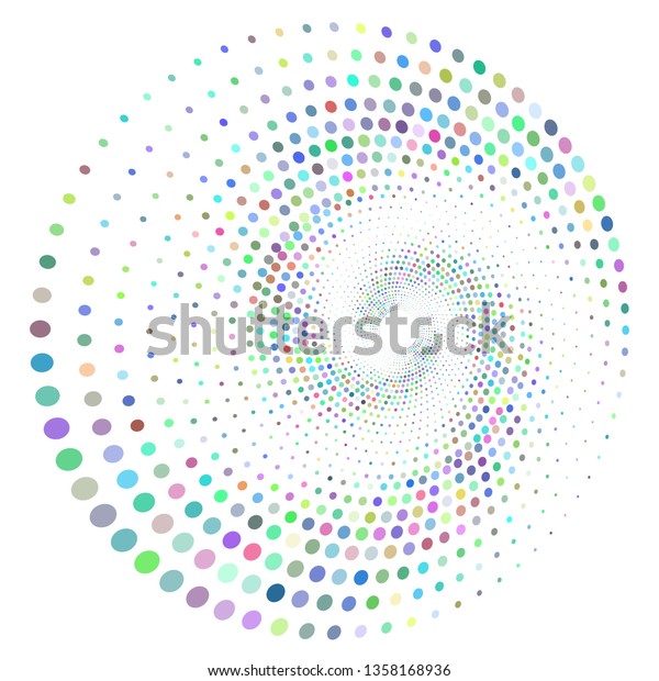 Halftone color dotted background circularly\
distributed. Halftone effect vector pattern. Circle dots isolated\
on the white\
background.