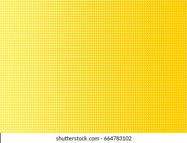 Halftone color dotted background. Pop art style. Retro pattern with circles, dots, design element for web banners, posters, cards, Wallpaper, backdrops, sites. Yellow color. Vector illustration