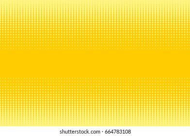 Halftone color dotted background. Pop art style. Retro pattern with circles, dots, design element for web banners, posters, cards, Wallpaper, backdrops, sites. Yellow color. Vector illustration