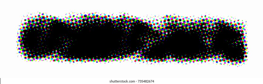 Halftone color grunge brush banner. Distress line stroke design element. High detailed Dirty artistic template. EPS10 vector.