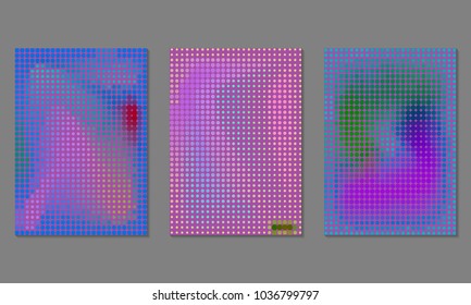 Halftone colored grunge dotted vector pattern, textured futuristic background. Vector illustration