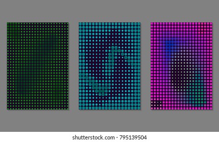 Halftone colored grunge dotted vector pattern, textured futuristic background. Vector illustration