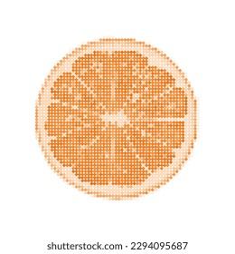 elemento de diseño del logotipo del icono de la fruta naranja de color semitono.