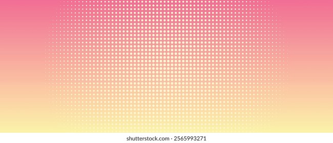 Halftone colored pink with yellow background in manga and comics style. Cute kawaii background for girls. Vector illustration.