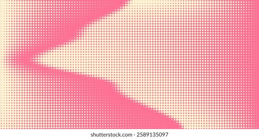 Halftone colored pink with yellow background in manga and comics style. Cute kawaii background for girls. Vector illustration.