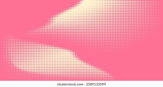 Halftone colored pink with yellow background in manga and comics style. Cute kawaii background for girls. Vector illustration.
