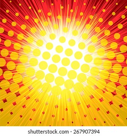 Halftone Colored Sunburst Background