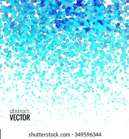 Halftone Colorful Blue Lights Falling Dots pattern on white background, Vector illustration.