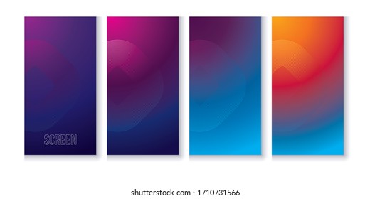 Halftone colorful design. Modern screen vector design for mobile app. Minimal covers design. Color gradients.