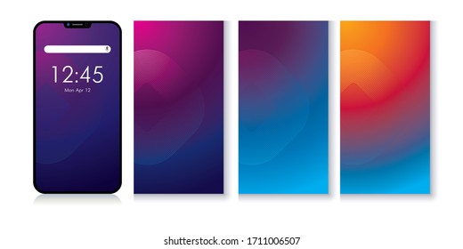 Halftone colorful design. Modern screen vector design for mobile app. Minimal covers design. Color gradients.