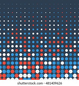 Halftone colorful dots horizontal seamless pattern. Abstract art vector background.