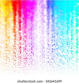 Halftone Colorful Lights Falling Dots pattern on white background, Vector illustration
