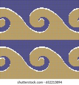 Halftone colorful seamless retro pattern curve spiral wave geometry