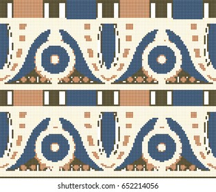 Halftone colorful seamless retro pattern aboriginal round flower curve square geometry