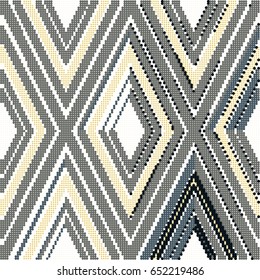Halftone colorful seamless retro pattern check geometry cross line
