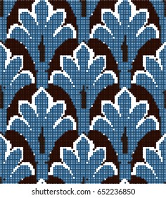 Halftone colorful seamless retro pattern vintage blue nature garden curve leaf
