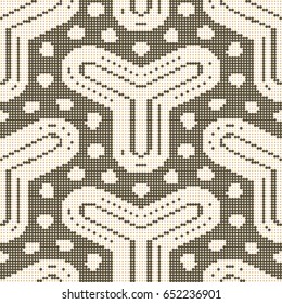 Halftone colorful seamless retro pattern triangle round dot cross line