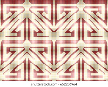 Halftone colorful seamless retro pattern oriental triangle geometry cross line
