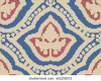 Halftone colorful seamless retro pattern dot curve line round flower
