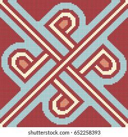 Halftone colorful seamless retro pattern cross frame spiral check geometry