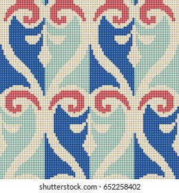 Halftone colorful seamless retro pattern spiral curve aboriginal geometry