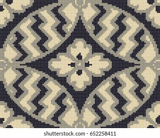 Halftone colorful seamless retro pattern oval round cross geometry flower