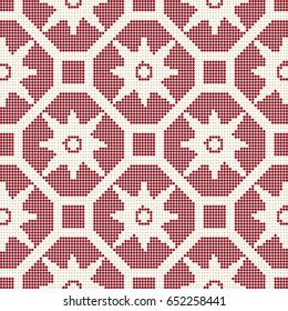 Halftone colorful seamless retro pattern vintage polygon square cross flower