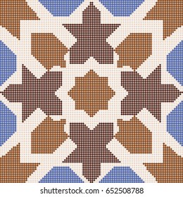 Halftone colorful seamless retro pattern geometry star polygon shape