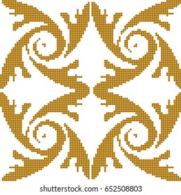 Halftone colorful seamless retro pattern gold feather spiral vortex