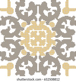 Halftone colorful seamless retro pattern curve kaleidoscope pattern