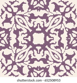 Halftone colorful seamless retro pattern elegant purple geometry curve kaleidoscope