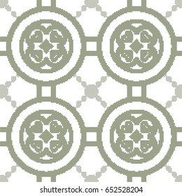 Halftone colorful seamless retro pattern round cross heart frame